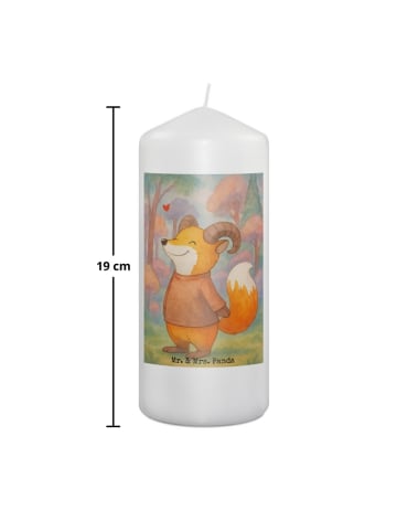 Mr. & Mrs. Panda Wachskerze Widder Astologie Design ohne Spruch in Weiß