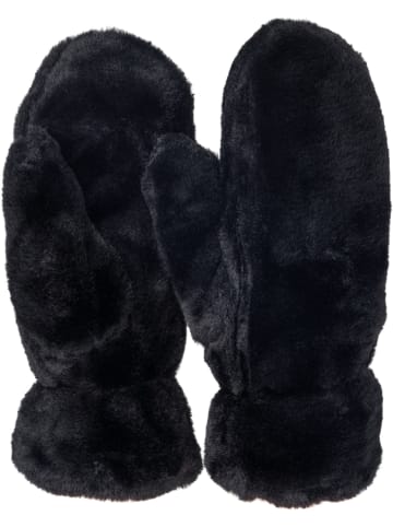 styleBREAKER Fäustlinge mit Teddyfell in Schwarz