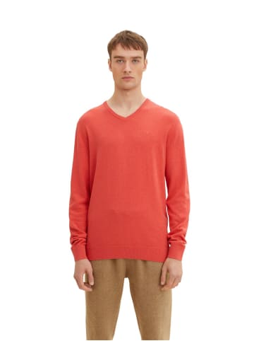 Tom Tailor Pullover Basic V-Neck in Rot