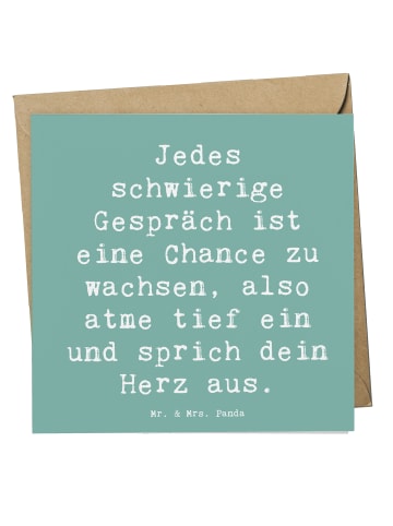 Mr. & Mrs. Panda Geburtskarte Spruch Ein schwieriges Gespräch fü... in Meeresbrise