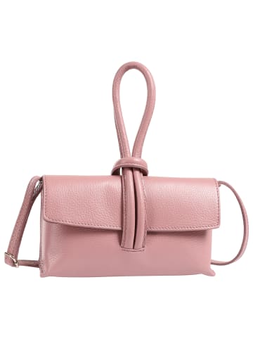 Toscanto Abendtasche, Umhängetasche Leder rosa ca. 23cm