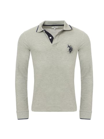 U.S. Polo Assn. PoloShirt Langarm in Hellgrau