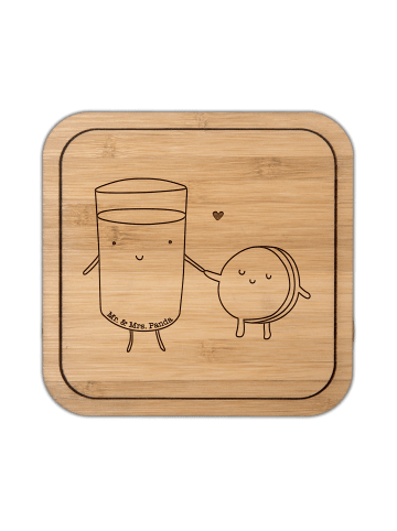 Mr. & Mrs. Panda Untersetzer quadratisch Milch Keks ohne Spruch in Transparent