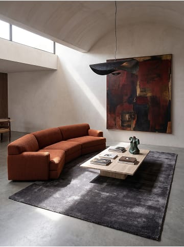 KADIMA DESIGN Hochflorteppich Uni Antirutsch weich wohnlich Wohnzimmer gemütlich in Anthrazit