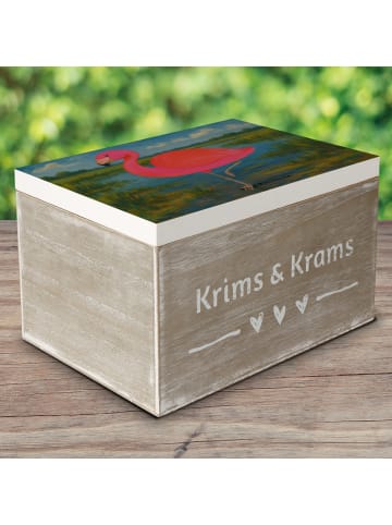 Mr. & Mrs. Panda Kiste Flamingo Classic Design ohne Spruch in Weiß