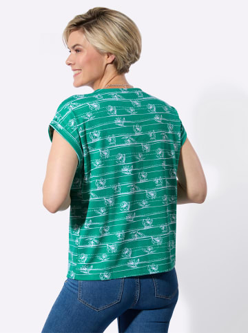 WITT WEIDEN Shirt in smaragd-weiß-bedruckt