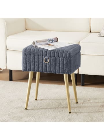 SONGMICS Sitzhocker Glamor in Grau - (B)30 x (H)50 x (T)40 cm