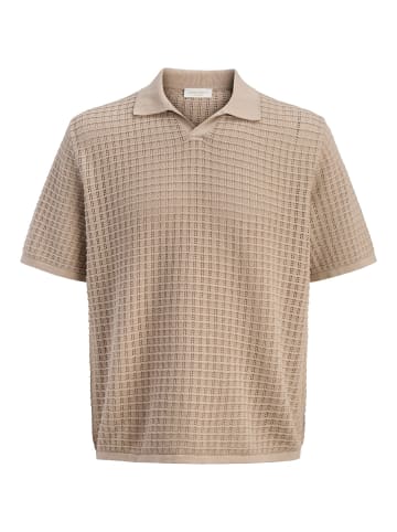 Jack & Jones Gestricktes Polo in Feather Gray