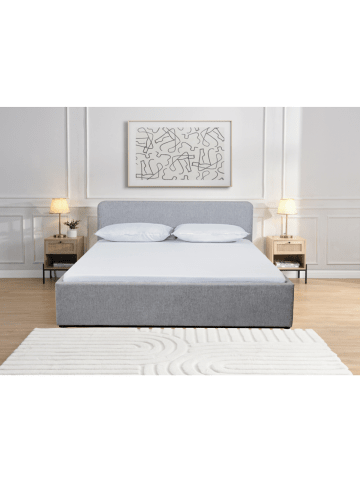 CALICOSY Bett YSA mit Bettkasten in Grau - (W)205  x (H)88  x (L)150 cm