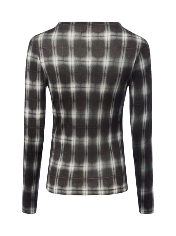 OPUS Langarmshirt Secki in schwarz ecru