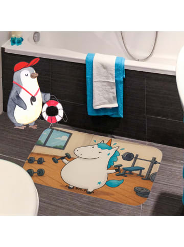 Mr. & Mrs. Panda badmatten Einhorn Fitness Design ohne Spruch in Weiß