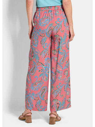 GOLDNER Leichte Sommerhose mit Paisley-Print in koralle / gemustert
