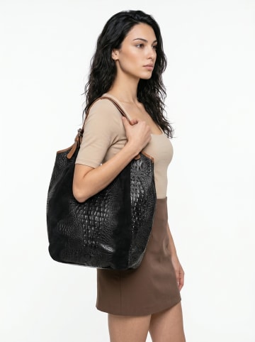 Samantha Look Shopper echt Leder in schwarz