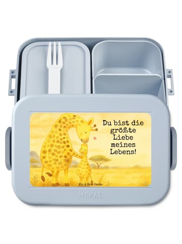 Mr. & Mrs. Panda MEPAL Bentobox Giraffe Kind Design mit Spruch in Blau Pastell