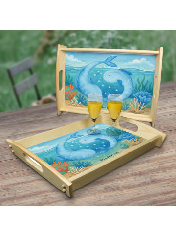 Mr. & Mrs. Panda Bett-Tablett Sternzeichen Fische Design ohne Sp... in Weiß