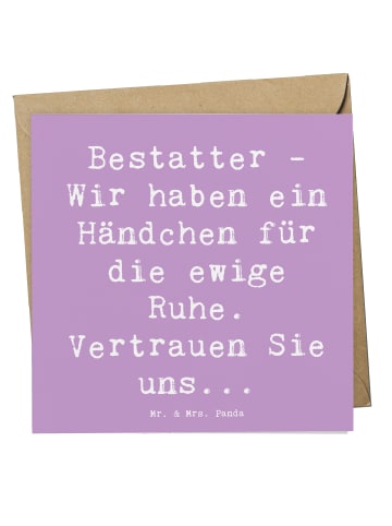 Mr. & Mrs. Panda Geburtskarte Spruch Bestatter Fürsorge mit Spruch in Lavendeltraum