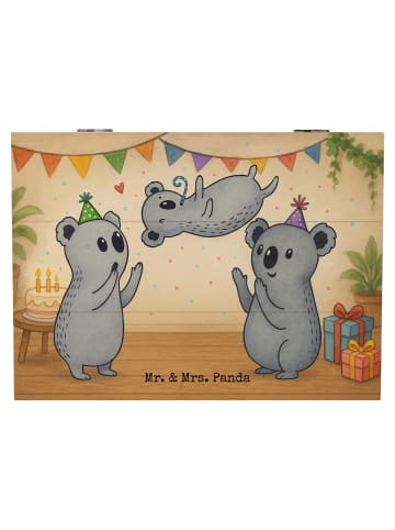 Mr. & Mrs. Panda Holzkiste Koalas Geburtstag Design ohne Spruch in Weiß