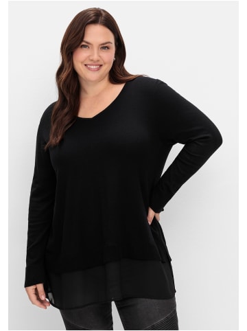 sheego Pullover in schwarz