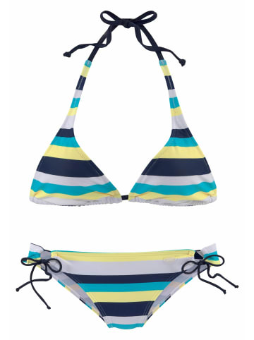 Venice Beach Triangel-Bikini in marine-gelb-gestreift