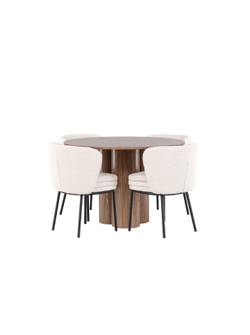 ebuy24 Essgruppe Olivia (5-teilig) Braun, beige 110 x 110 cm