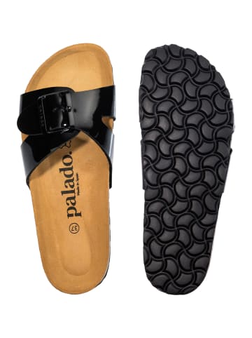 Palado Pantoletten Tinos in Schwarz Lack/Schwarz