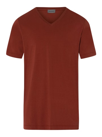 Hanro V-Shirt Living Shirts in russet brown