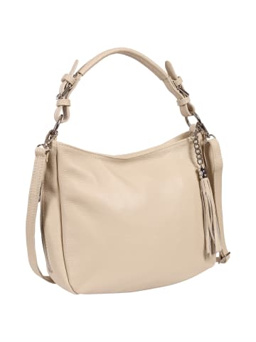 Toscanto Toscanto Schultertasche, Shopper Leder beige ca. 30cm