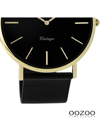 Oozoo Analog-Armbanduhr Oozoo Vintage Series schwarz groß (ca. 40mm)