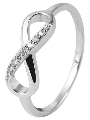 Adeliás Damen 925 Silber Ring mit funkelnden Zirkonia Ringweite 58 in silber