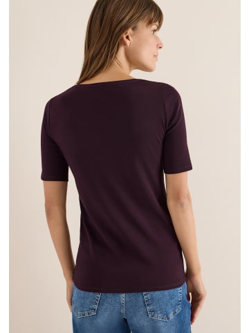 Cecil 'T-Shirt in Unifarbe Style Lena' Lila