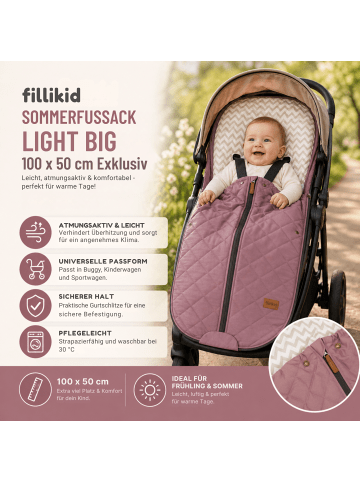 fillikid Sommerfußsack Light Big 100x50 cm Exklusiv in Blau
