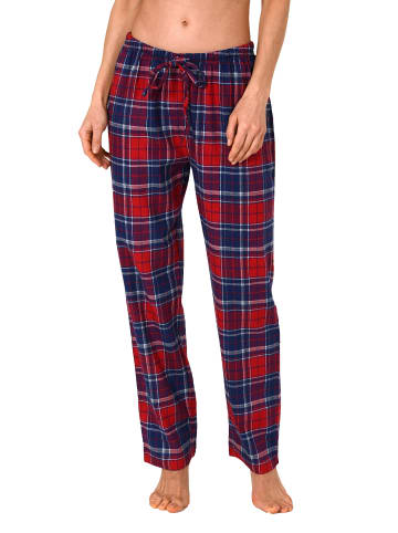 NORMANN Dame Flanell Schlafanzug Hose kariert Baumwolle - 66683 in Blau