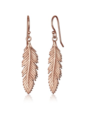 Elli Ohrringe 925 Sterling Silber Feder in Rosegold