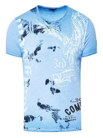 Rusty Neal T-Shirt Verwaschen American Eagle Print in Blau