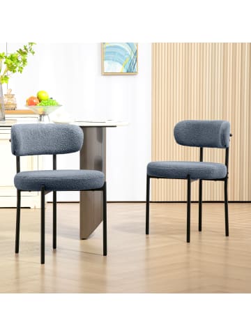 HOMCOM Esszimmerstühle-51L x 51B x 76H cm-Grau