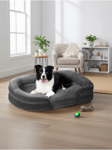 Feandrea Hundebett Blomfy in Schiefergrau - (B)91 x (H)18 x (T)68 cm