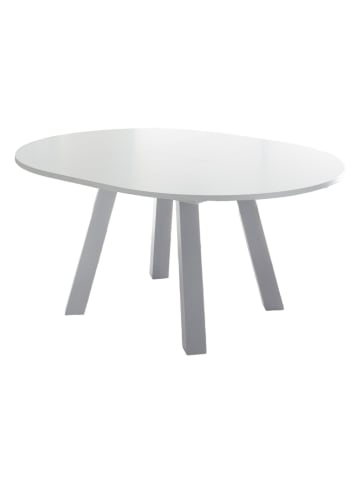 58 aufm Kessel ESSTISCH Rund ausziehbar Edda 4 110 x 110 x 78 Küchentisch Weiß Matt Lack