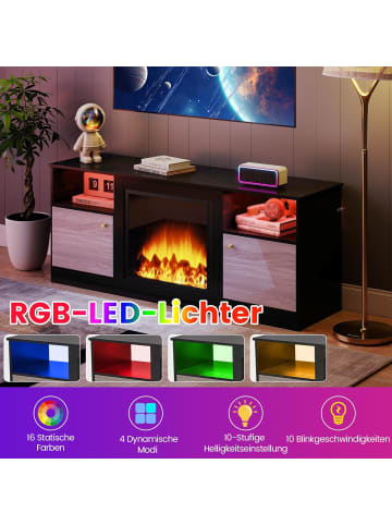 COSTWAY TV-Schrank mit LED 147 x 40 x 60 cm in Schwarz