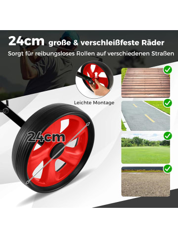 COSTWAY Golftrolley 2 Rad in Rot