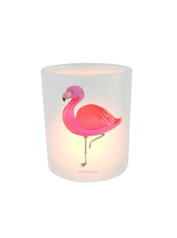 Mr. & Mrs. Panda Windlicht Flamingo Classic ohne Spruch in Transparent