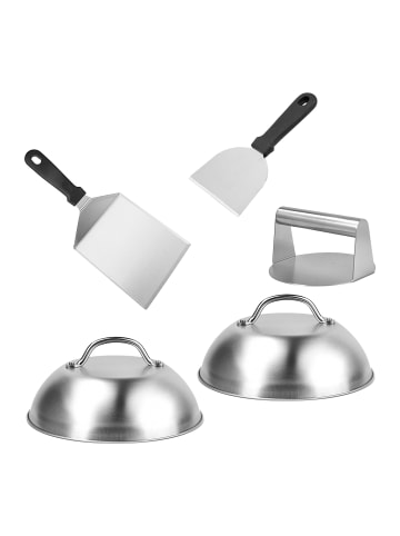 relaxdays 5tlg. Smash Burger Set in Silber