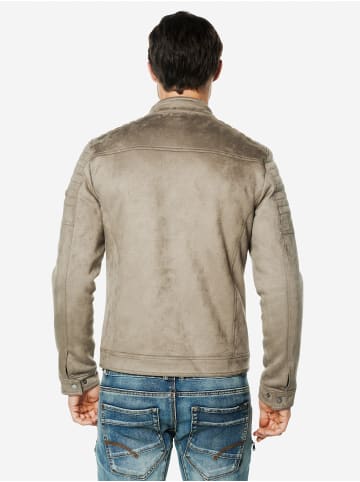 KOROSHI Kunstlederjacke in grau