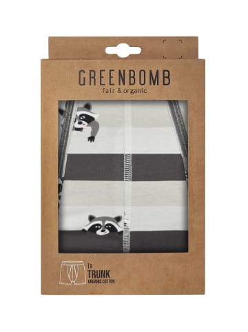 GreenBomb Trunk Animal Raccoon in Heidekraut Grau