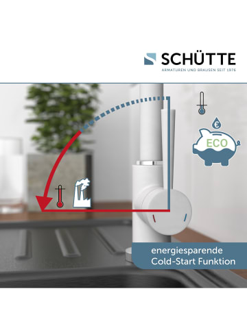 Schütte Cold Start Küchenarmatur CORNWALL in Weiß/Chrom - (L) 23 x (B) 6 x (H) 34 cm