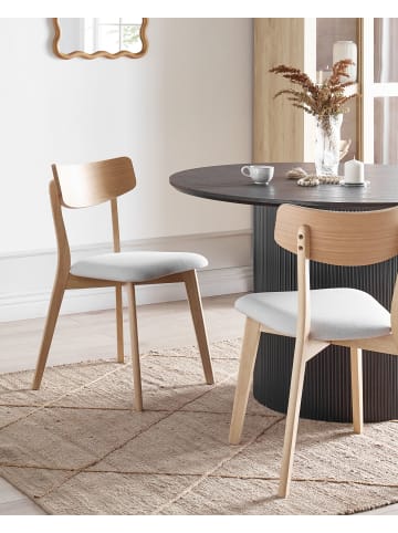 Beliani 2er-Set Esszimmerstuhl HOPE in Braun/Grau