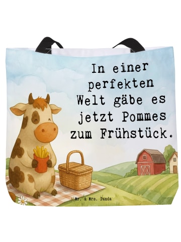 Mr. & Mrs. Panda Tote Bag Kuh  Pommes Design mit Spruch in Weiß