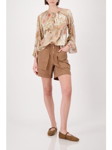 monari Bluse mit Paisleymuster und Trompetenärmeln in Mocca Gemustert