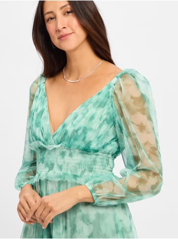 Marie Lund Kleid in smaragd weiß - 0001