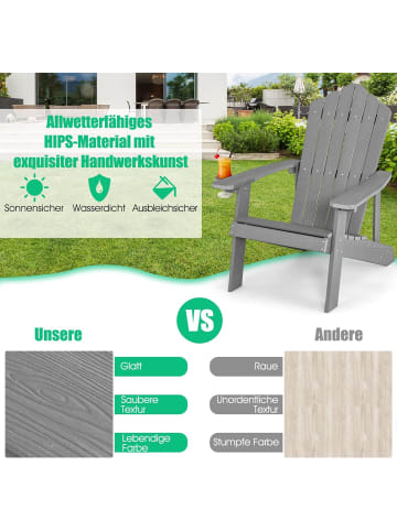 COSTWAY Adirondack Stuhl bis zu 170kg in Grau