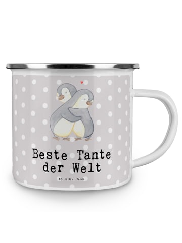 Mr. & Mrs. Panda Becher Pinguin Beste Tante der Welt mit Spruch in Grau Pastell
